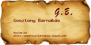 Gosztony Barnabás névjegykártya
