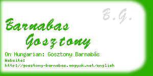 barnabas gosztony business card
